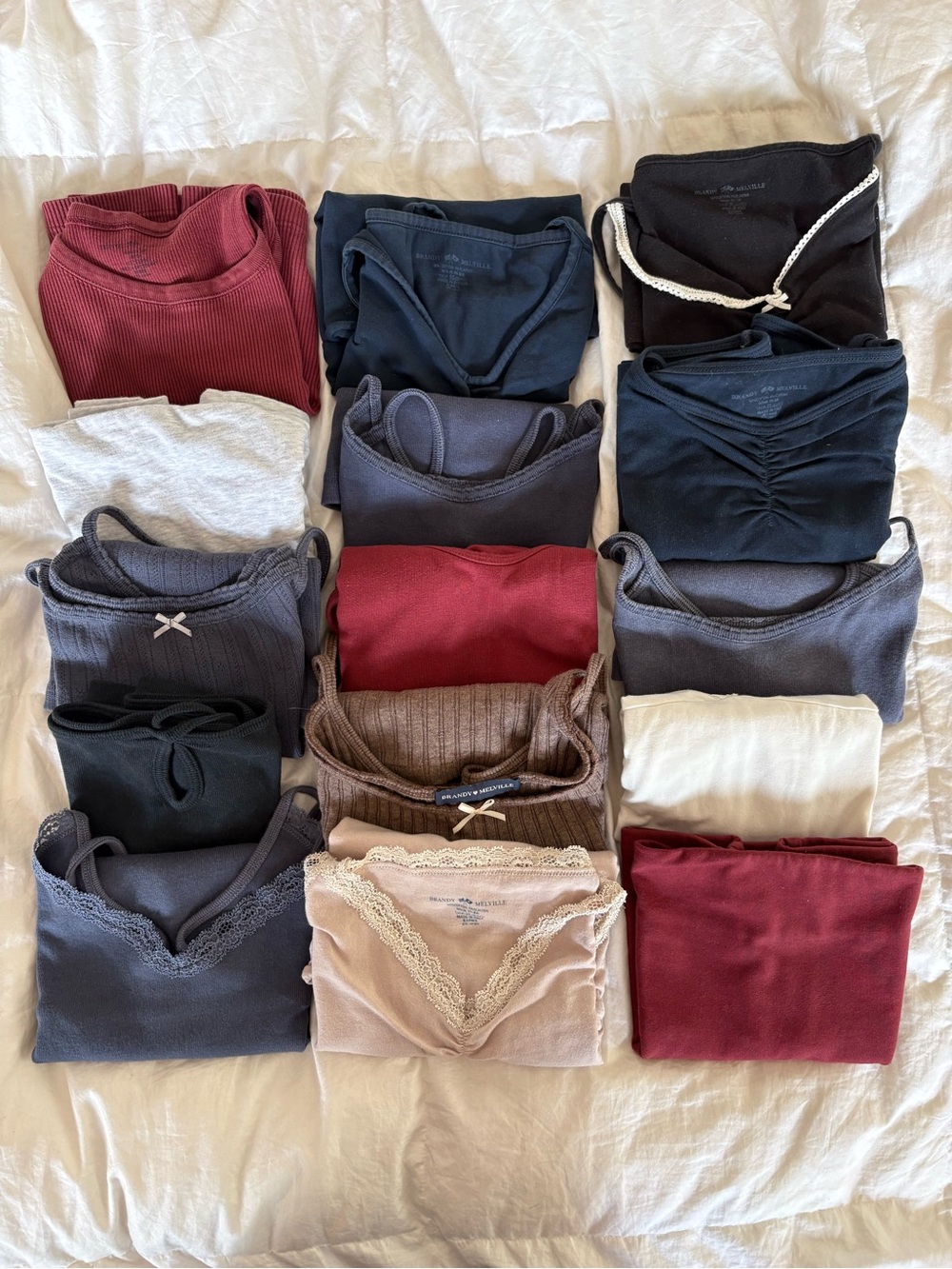 Lot of 15 Brandy Melville Knit Tank and Strapless Tops